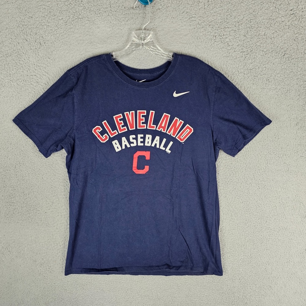 Cleveland Guardians Tee Shirt Mens Large Navy Swoosh Nike MLB Baseball Sports
